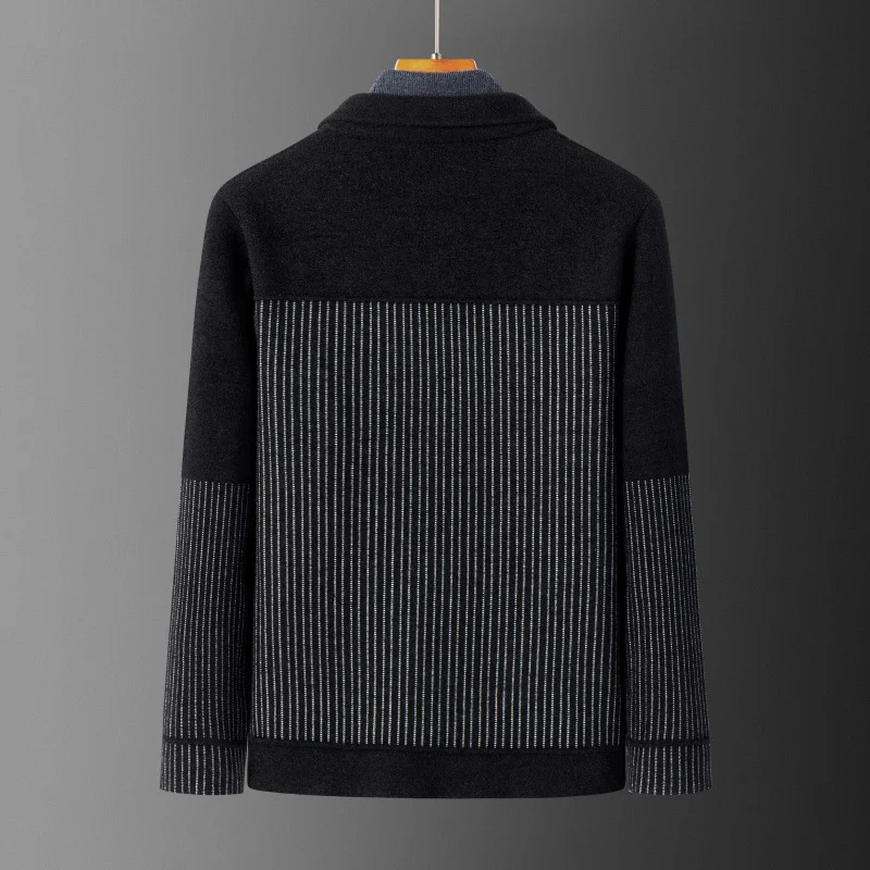 

Осенне-зимний плотный кардиган, пальто, короткая бархатная куртка с лацканами, трендовая корейская модная Вязаная мужская одежда сочетающихся цветов