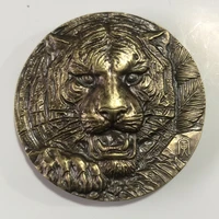 zodiac tiger retro pure copper commemorative coin zhangjia handicraft exquisite collection workmanship fine and mighty