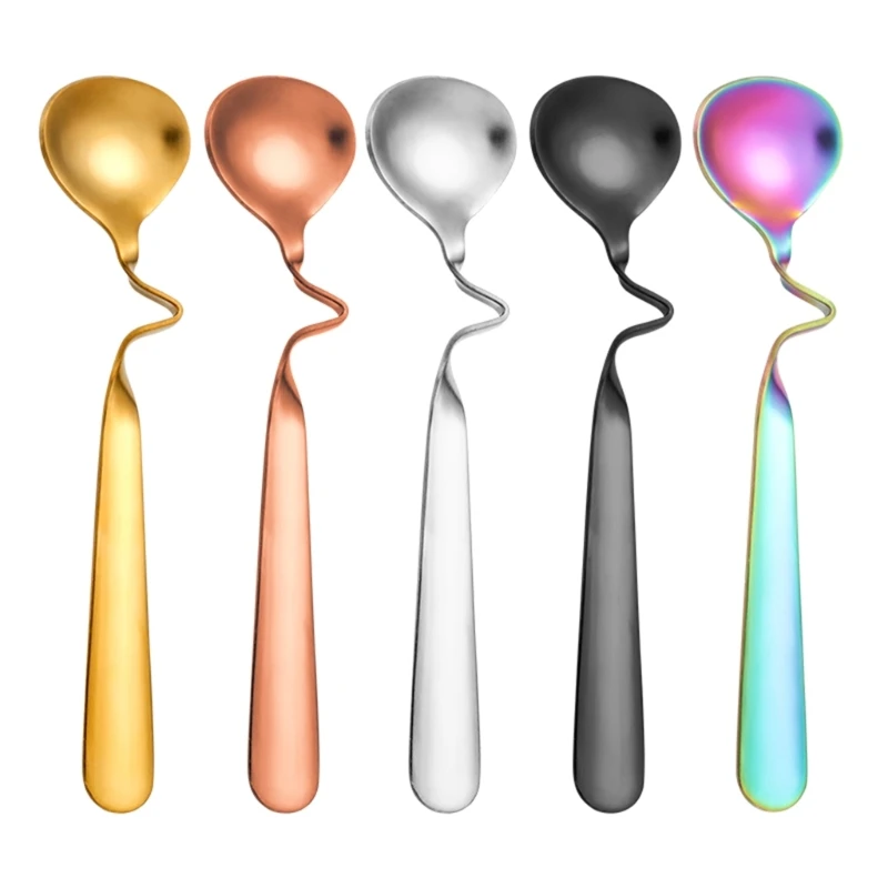 

Stainless Steel Teaspoons Colorful Teas Scoops Coffee Spoon Teas Sugar Spoon Ice Cream Spoon Condiment or Spices Spoon Dropship