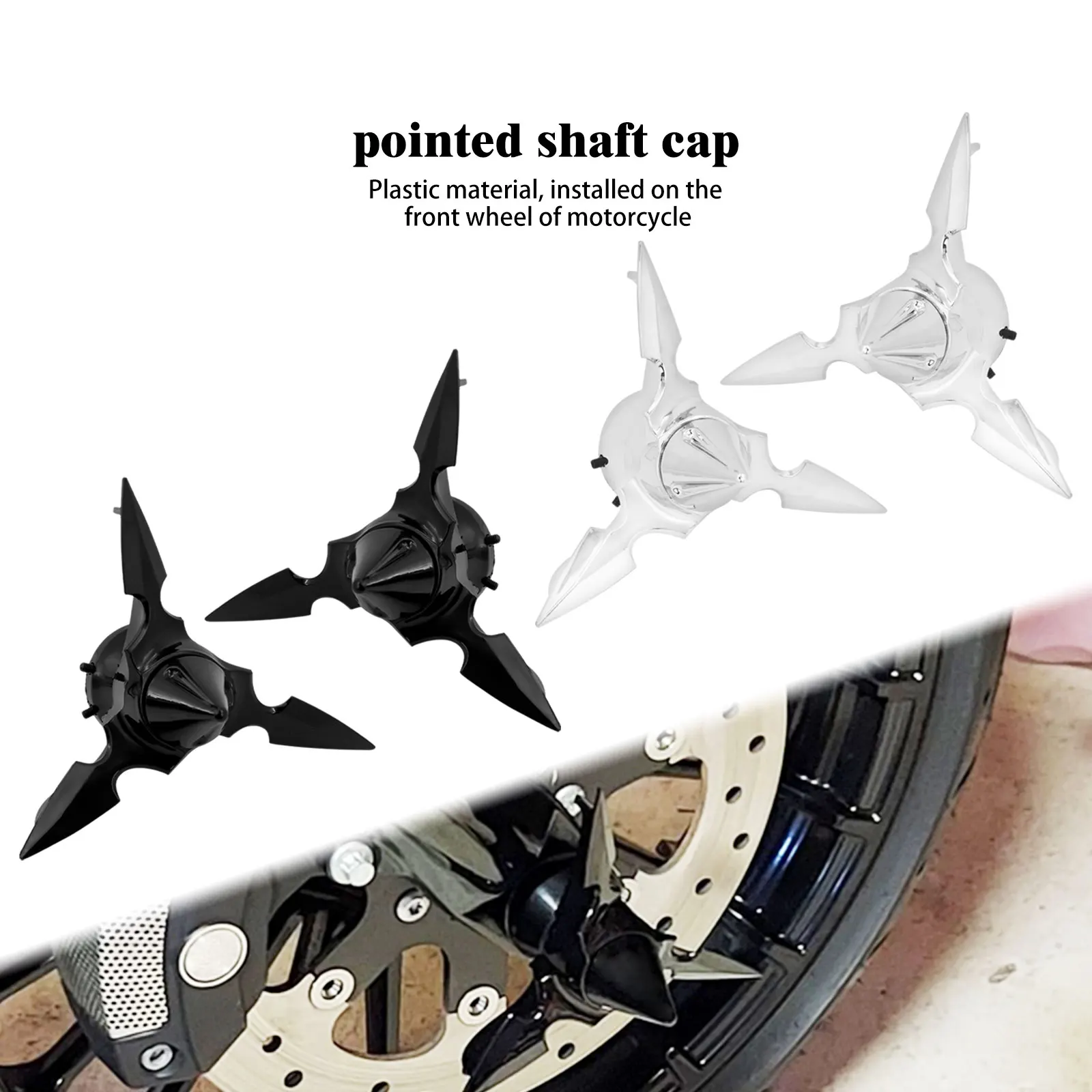 2 шт. черные/хромированные колпачки для передней оси мотоцикла из АБС-пластика