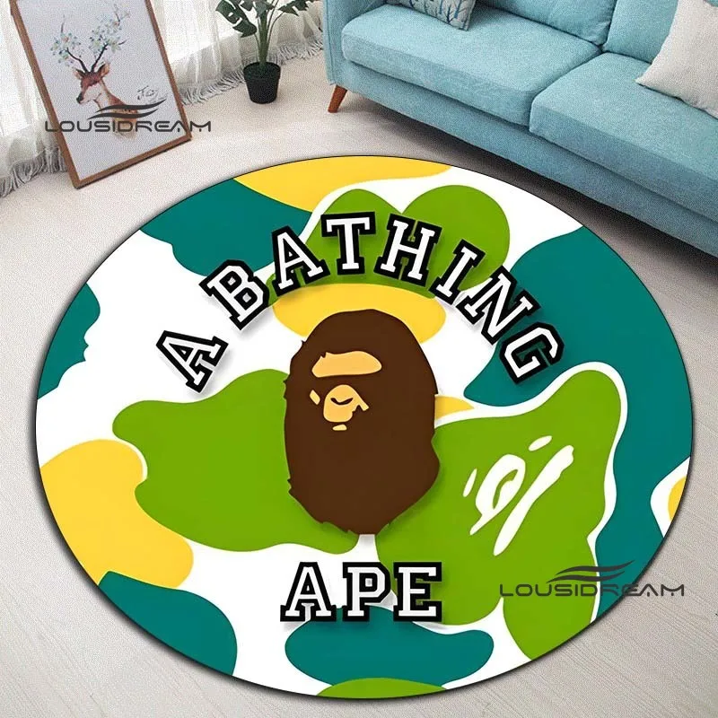 Модный Круглый ковер bape круглый с 3D принтом обезьяны украшение для гостиной