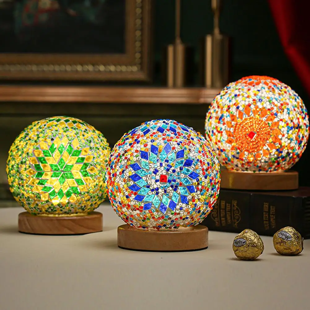 

Romantic Night Light USB Rechargeable Creative Desk Lamp Bedroom Lighting Decorative Glass Lamp Girls Gifts