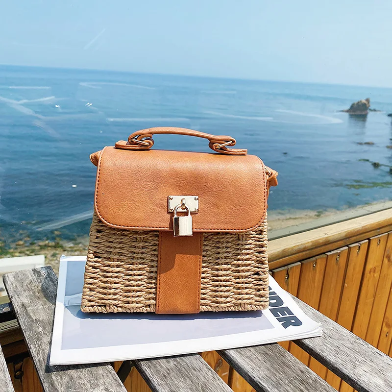 Summer Woven Bags for Women Straw Bag Boho Woven Rattan Bag Purses and Handbags Bohemian Travel Beach Shoulder Crossbody Bags