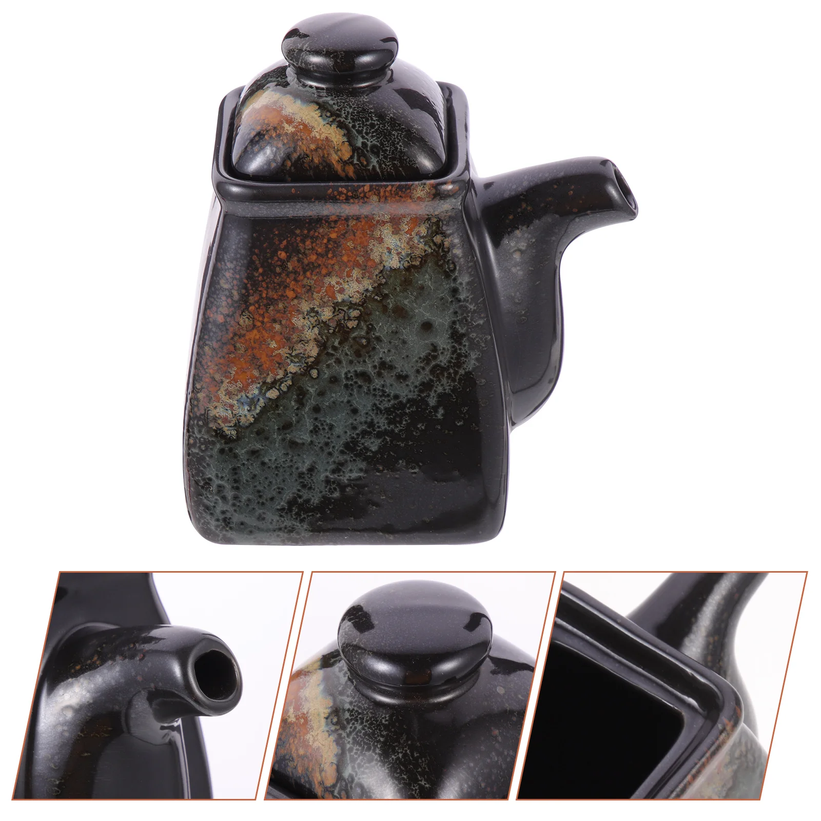 

Ceramic Soy Sauce Pot Oil Container Dispenser Bottle Olive Holder Pitcher Pourer Kitchen