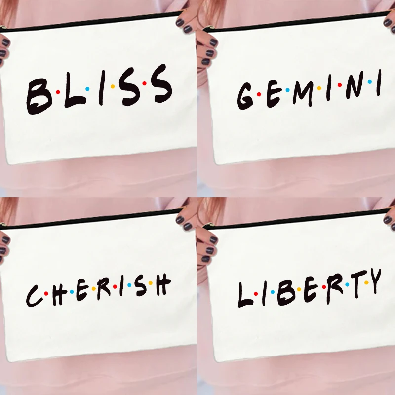 

Mood Words Cosmetic Pouch High Quality Pattern Cosmetic Bag Portable for Storage Female Bags Makeup Accessories Make Up Pouch