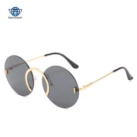 teenyoun new punk round sunglasses fashionable and versatile marine metal accessories round frame sun glasses women