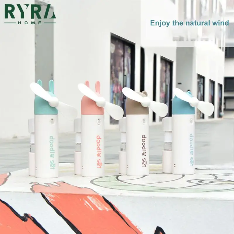 

Портативный Ручной USB-вентилятор с распылителем воды, 1200 мАч