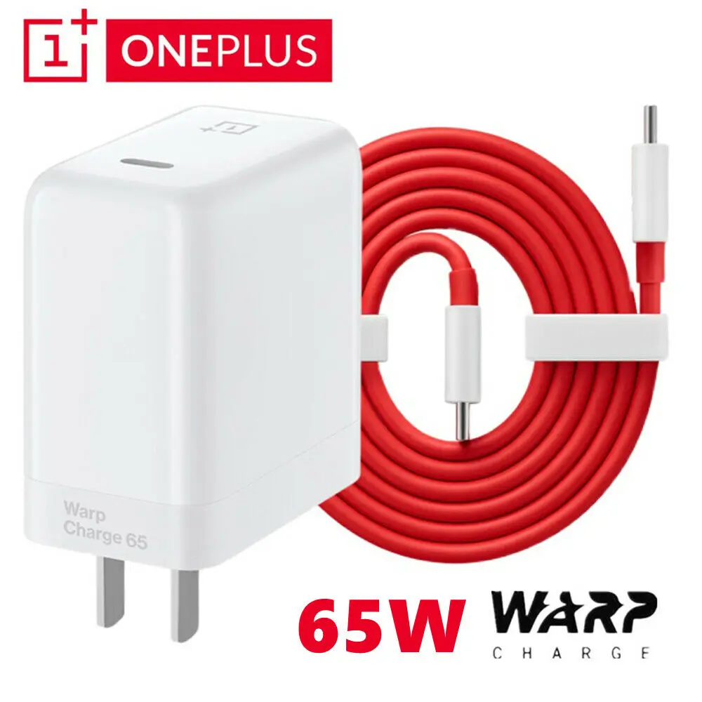 Original OnePlus 9 Pro 8T 65W Warp Charger Adapter Fast Charging Power Supply/ Dual Type-C Cable