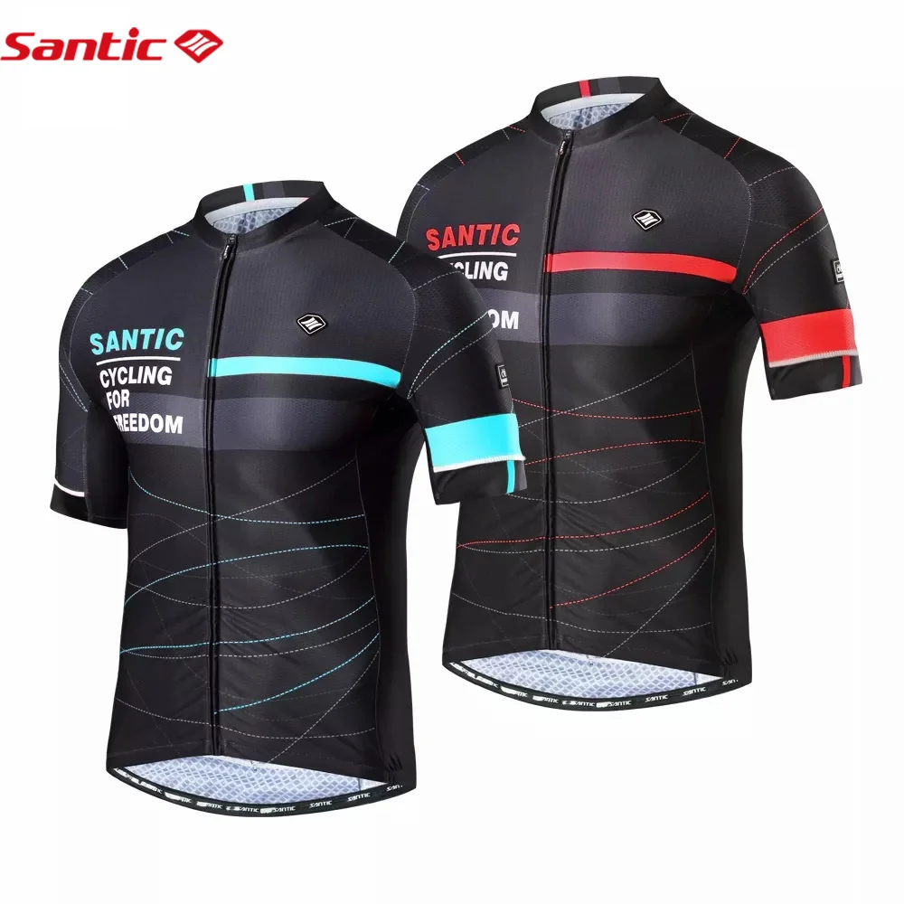 Santic Men Cycling Jersey Short Sleeve Summer Road Bike Cycling Tops MTB Breathable Jerseys Asian Size K7M2026