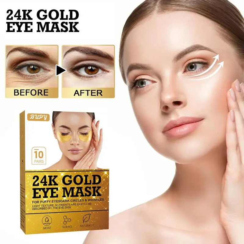 

24k Gold Under Eye Patches Eye Skin Care Patch Hydrating Eye Mask Remove Dark Eye Circles Collagen Eye Patches 24K Gold Eye Mask