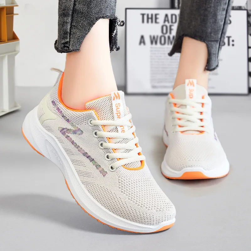 

2023 Running Shoes Ladies Breathable Sneakers Summer Light Mesh Cushion Women's Sports Shoes Outdoor Lace Up Training Shoes