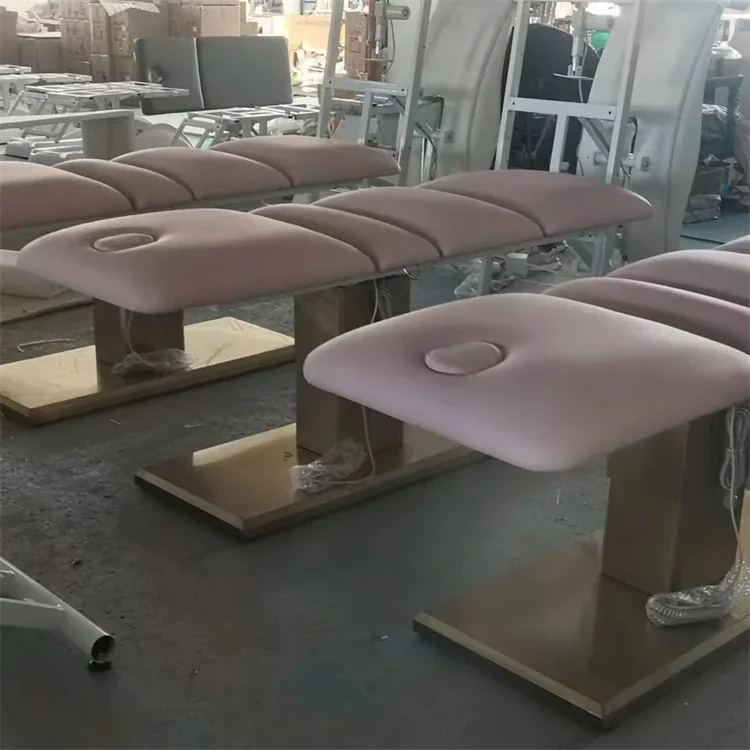 Кресло массажное розовое электрическое для салона красоты с 3 двигателями