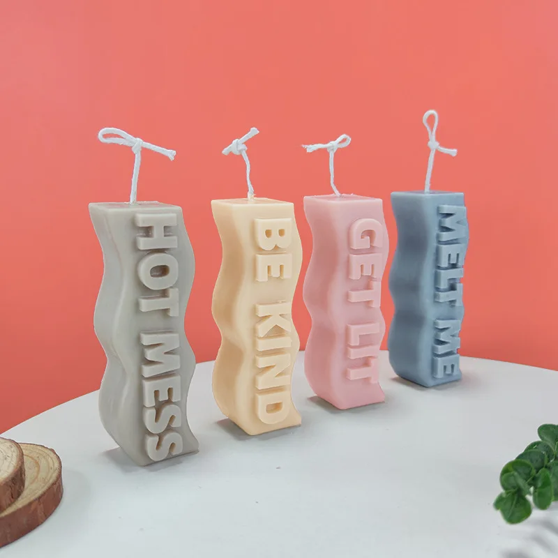 DIY 3D буква волна свеча фотоэлемент ароматерапия Смола кубик льда Форма украшение