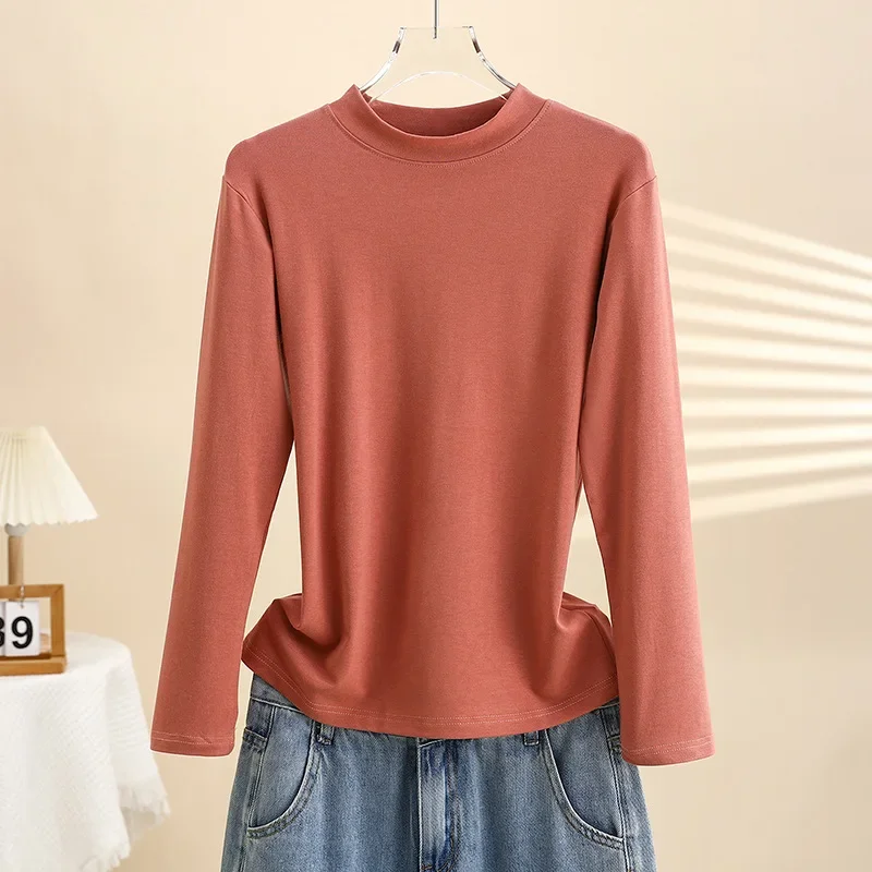 Женская футболка с высоким воротником до половины поло новинка 2024 утягивающая