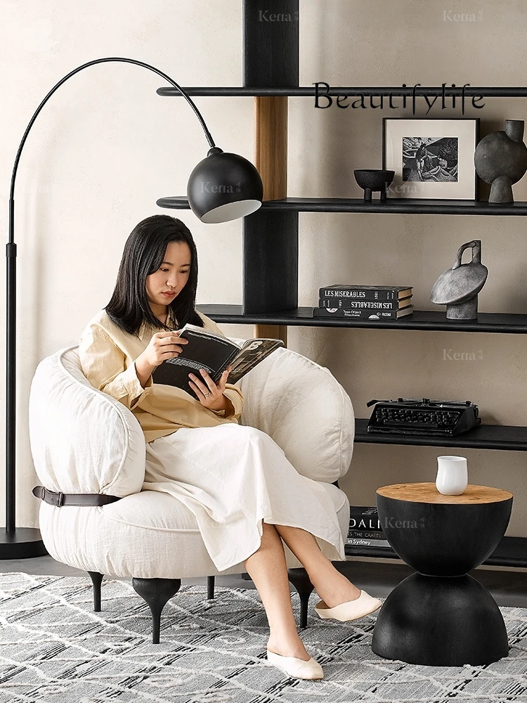 Льняной диван одиночный закрытый Современный дизайнерский стул