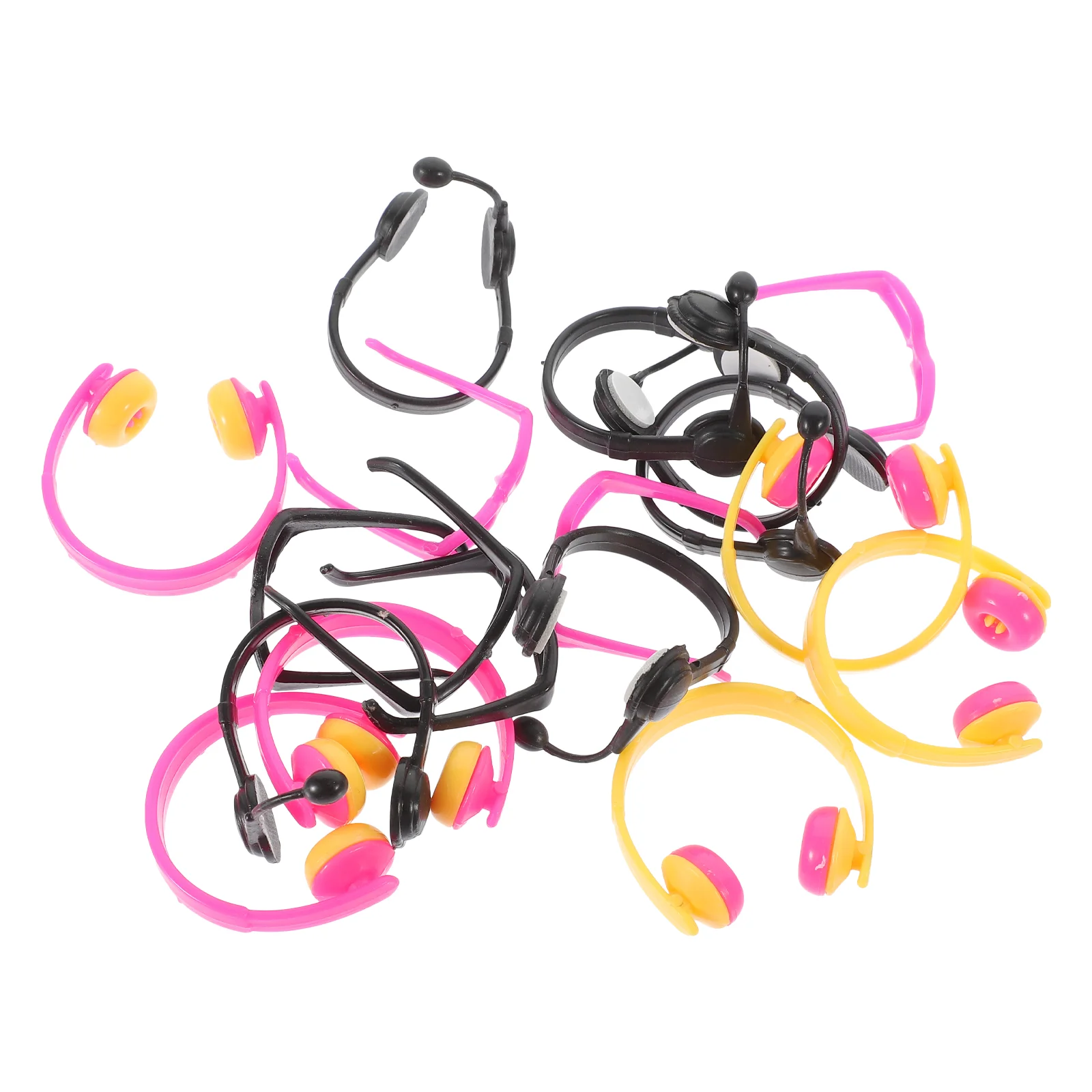 

18pcs Miniature Glasses Accessories Headset Mini Headphones DIY Decors