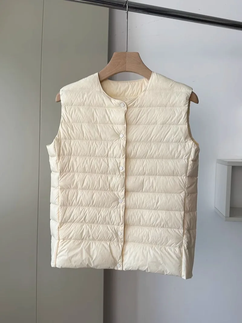 Amazing Quali! Easy to Wear Non-Diamond Velvet Way of Dressing Stacked Inner wear 95 White Goose Down down Vest