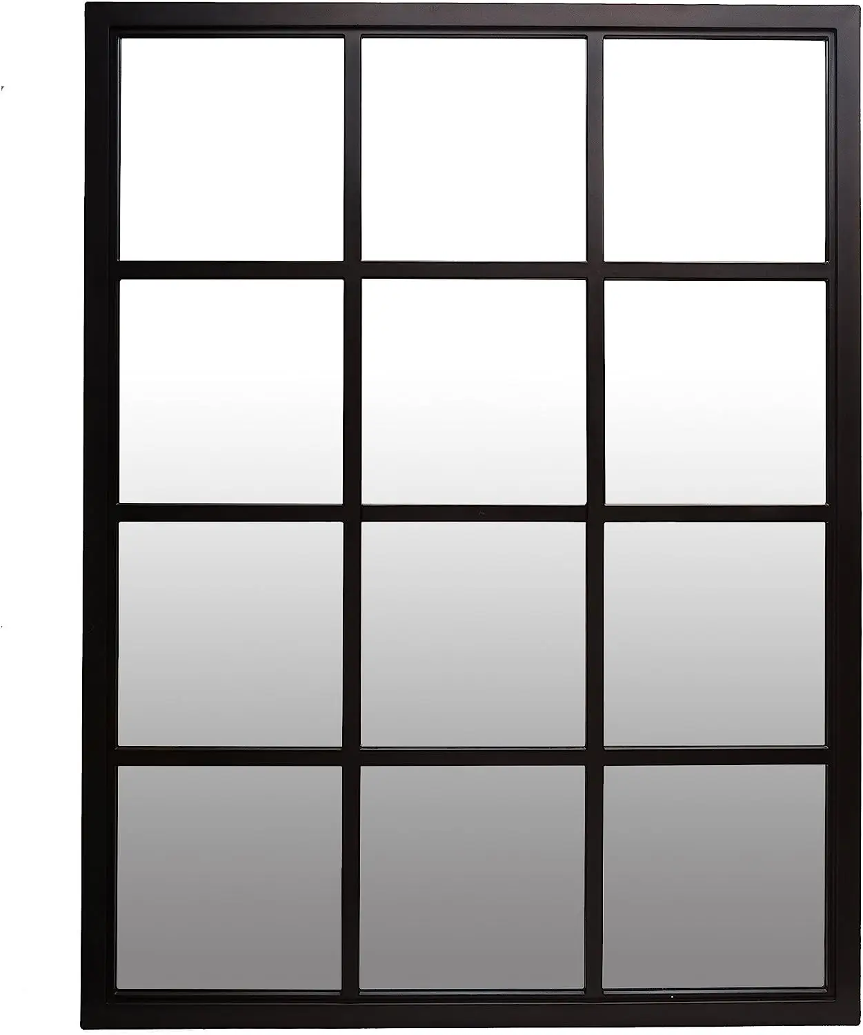 

23x30 Classic Black Windowpane Mirror