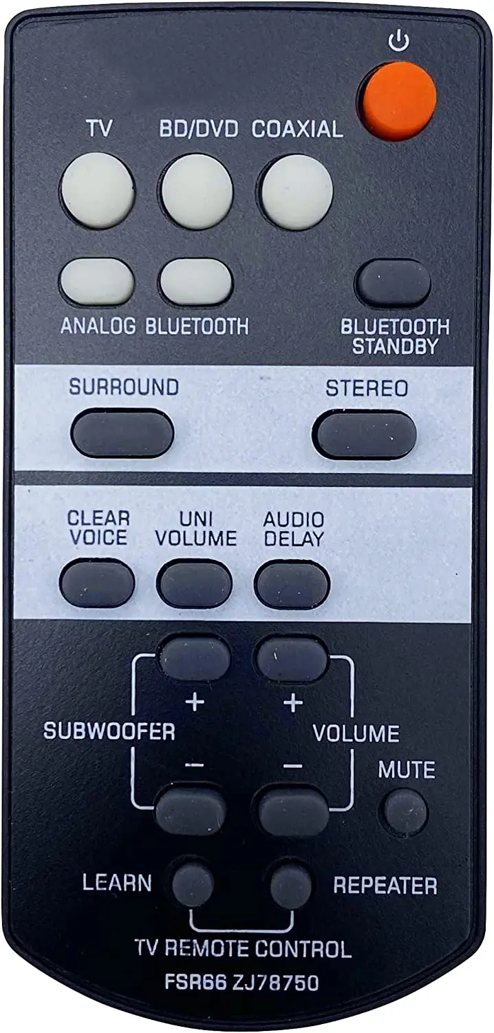 

Remote Control for Yamaha Soundbar ATS-1030 YAS-103 Front Surround Systems