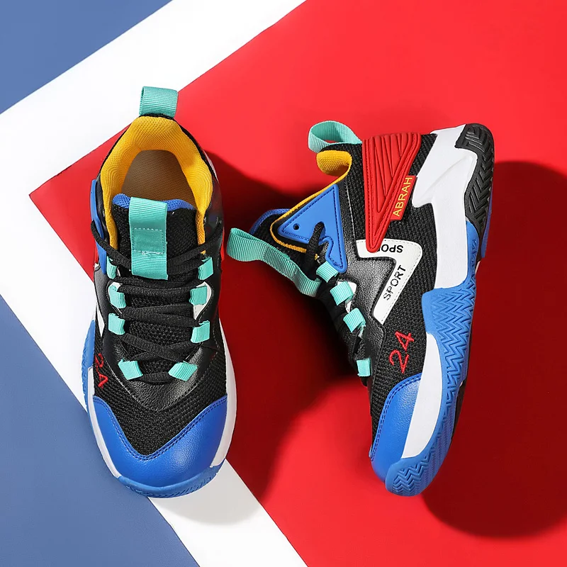 2022 New Design High top Basketball Shoes for Kids Boys Outdoor Children's Sports Shoes Professional Teenage Sneakers Basketball