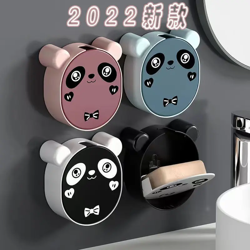 

Flip Punch Free Soap Box Large Capacity Wall-Mounted Soap Box High-End Laundry Soap Box Household Drain Soap Holder