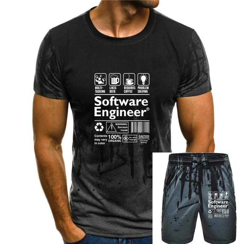

Software Engineer Definition Men's T-Shirt Tops Tees Printed Men T Shirt Interesting O-Neck Fashion Casual High Quality Print