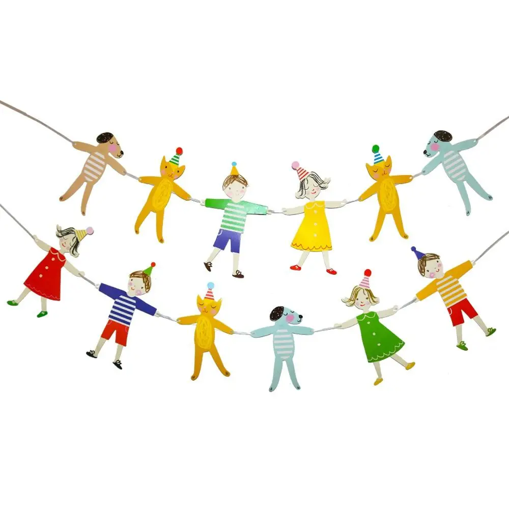 Милые Руки в руках мальчик девочка кот и собака мультяшный фон сделай сам флаг