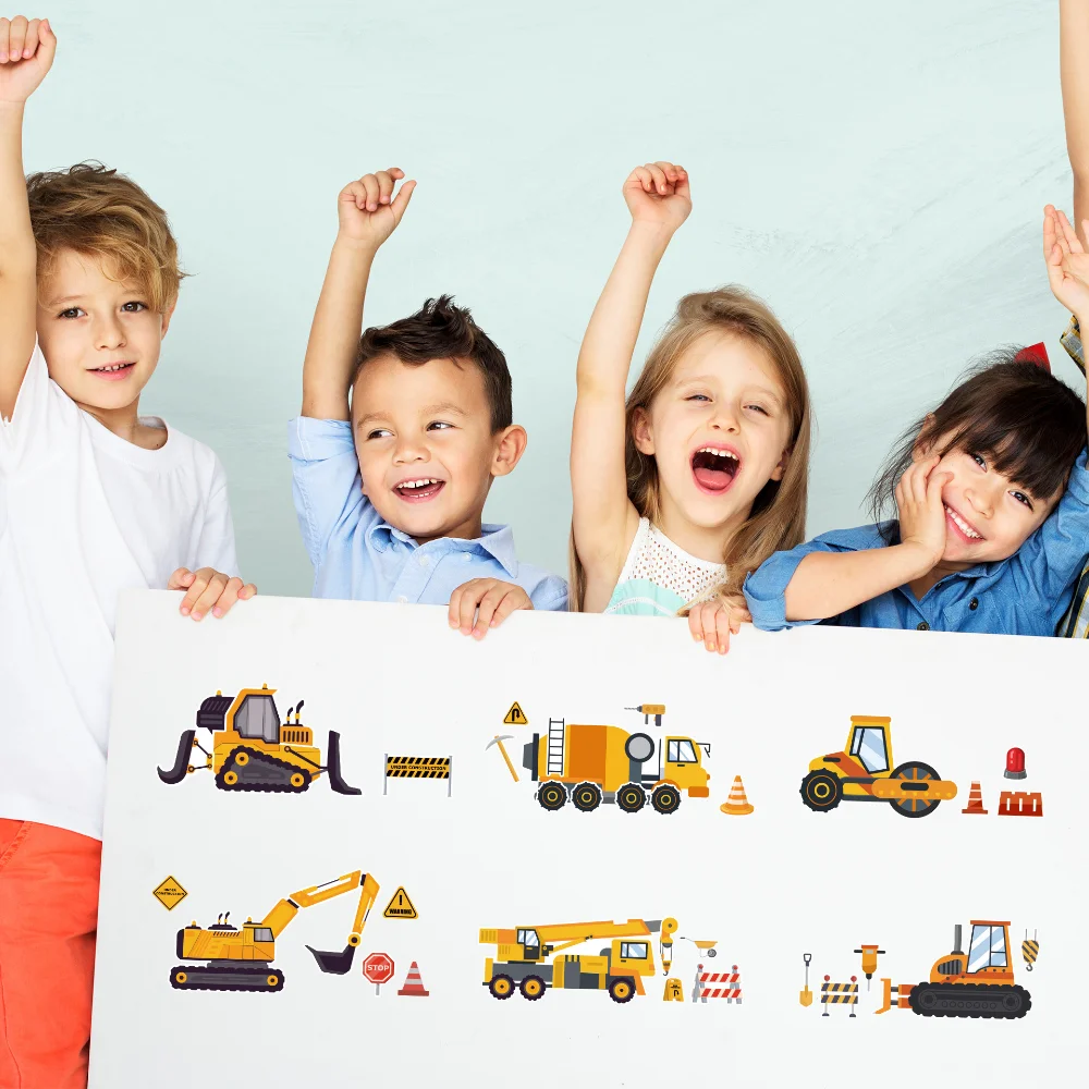 

Montessori Children DIY Puzzle Sticker Engineering Car Funny Assemble Jigsaw Stickers Kids Educational Toys Boys Girls Gifts