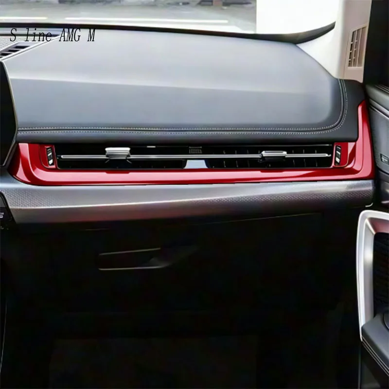 Фото Для BMW X1 iX1 U11 X2 iX2 U10 2023-2025 Автомобильная центральная консоль, подлокотник, дверной замок, приборная панель, рамка для выпуска воздуха переменного тока, наклейка, отделка №3