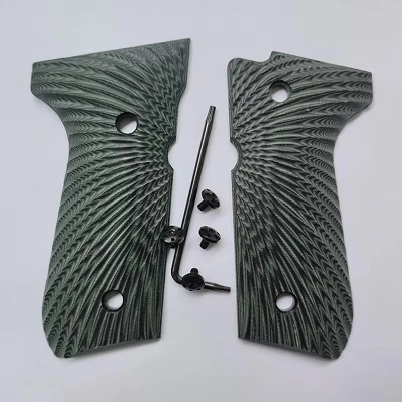 Фото 6 цветов G10 Ручки Beretta 92fs Полноразмерные, 92 фас, m9, 92a1, 96a1, 92 INOX, Винты для рукоятки пистолета в комплекте, текстура Sunburst №5
