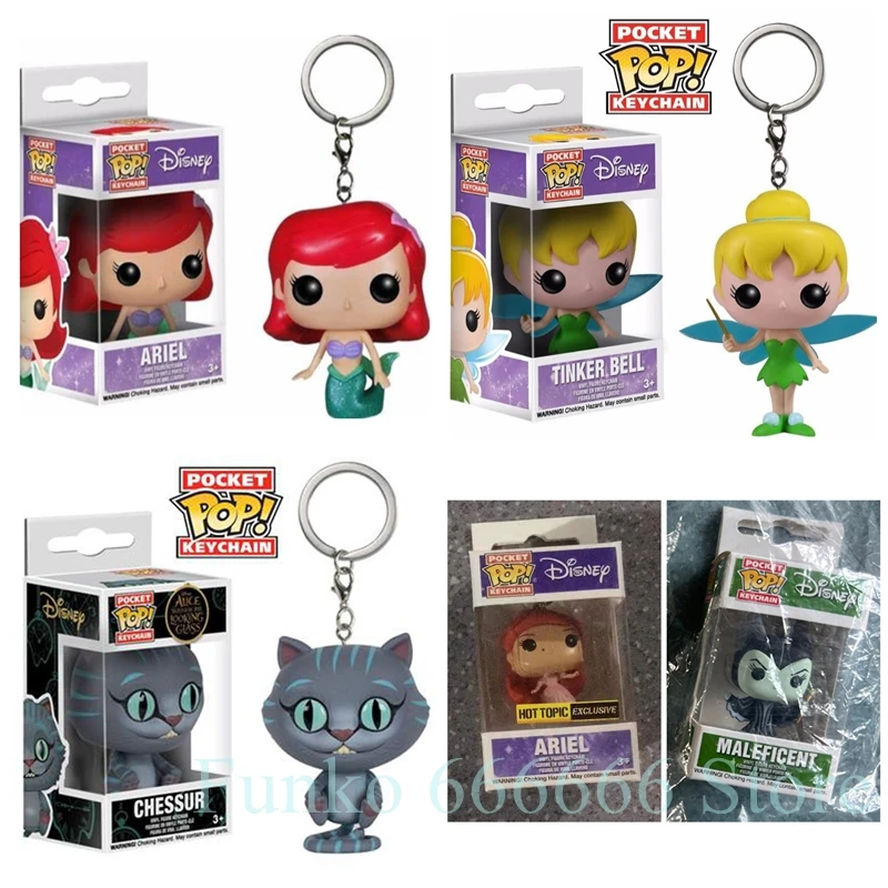 Фото FUNKO карманный колокольчик принцесса Ариэль шахматный кот Малефисент брелок экшн-фигурки игрушки фигурку игрушка с коробкой №1