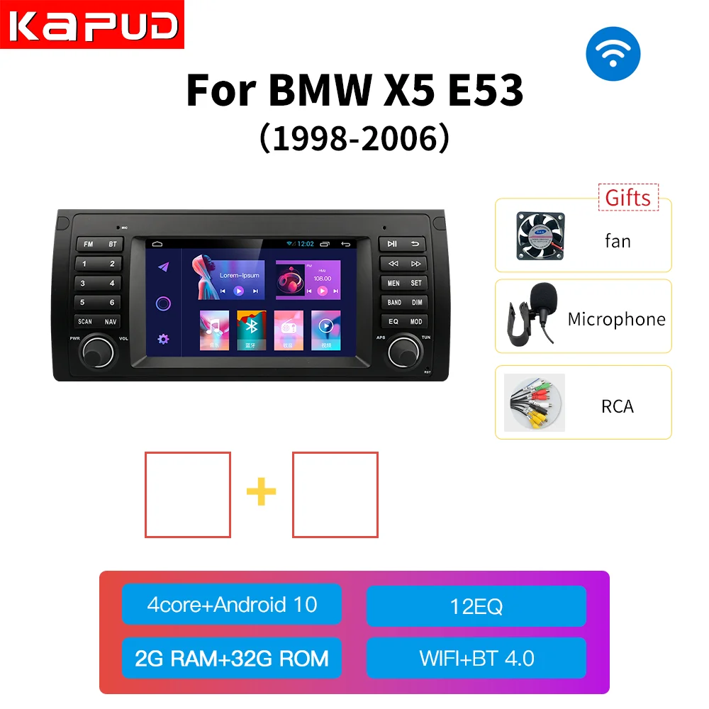 

Kapud Android 11 Автомобильный мультимедийный плеер 7 дюймов Навигация для BMW E53 X5 1995-2003 Радио CarPlay AUTO SWC Стерео BT GPS Wi-Fi DSP