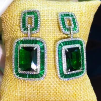 soramoore luxury trendy square earrings trendy cubic zircon indian fashion for women wedding engagement party jewelry gift