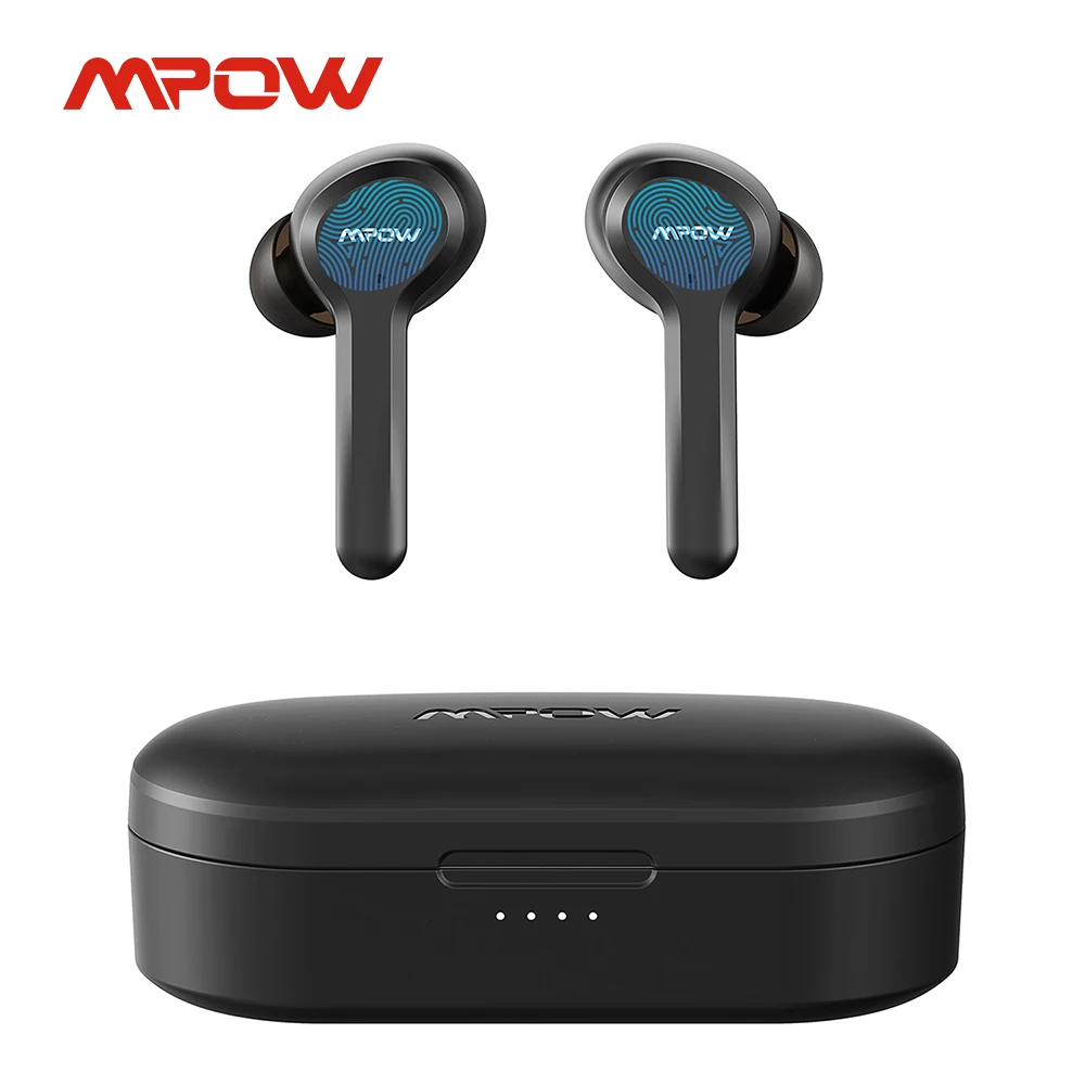 Mpow-auriculares inalámbricos M9 con Bluetooth 5,0, dispositivo de audio IPX7 resistente al agua con 40H de tiempo de reproducción, modo Mono/doble, Control táctil, para iPhone y Xiaomi