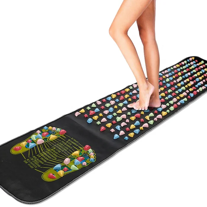 

FDFIT Acupressure Foot Massage Mat Fitness Walking Pebbles Cushion Reflexology Walk Stone Walk Massager Mat feet massage