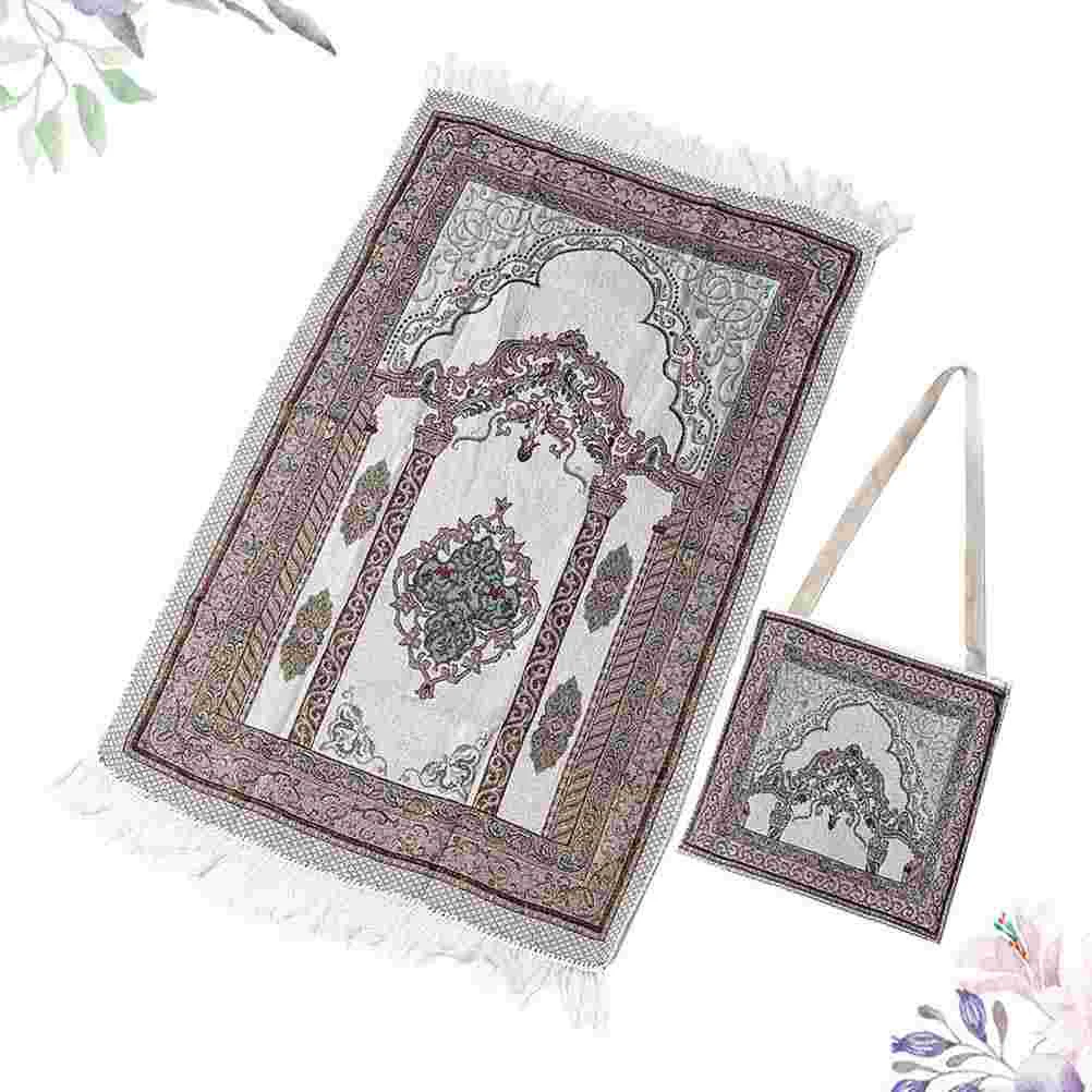 

Rugs Muslim Mat Turkey Suit Sajjadah Prayer Cushion Islamic Turkish Janamaz Carpet Rose