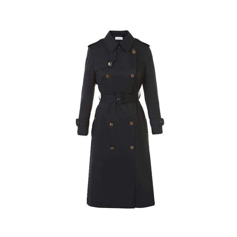 Longzi Retro French sle Mid-Length Outerwear Women 2024 Spring New Waist Hugging Shoulder Trench coat High-Grade Temperament