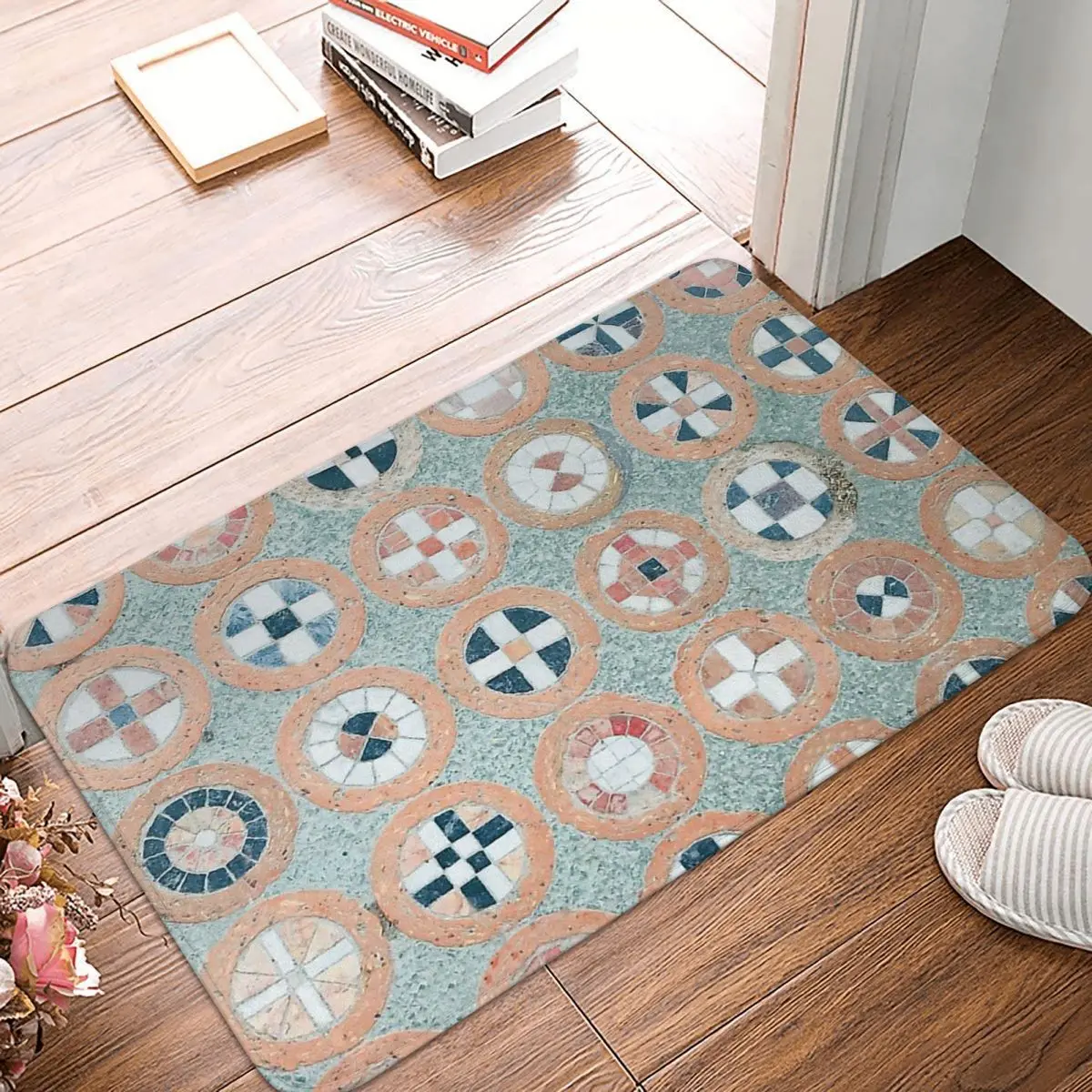 

Ancient Rome Kitchen Non-Slip Carpet Mosaic Tiles Living Room Mat Entrance Door Doormat Home Decor Rug