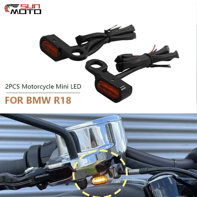 

2PCS Motorcycle Mini LED EMark Turn Signal Light Running Indicator Lamp FOR BMW R18 Blinker Amber Light
