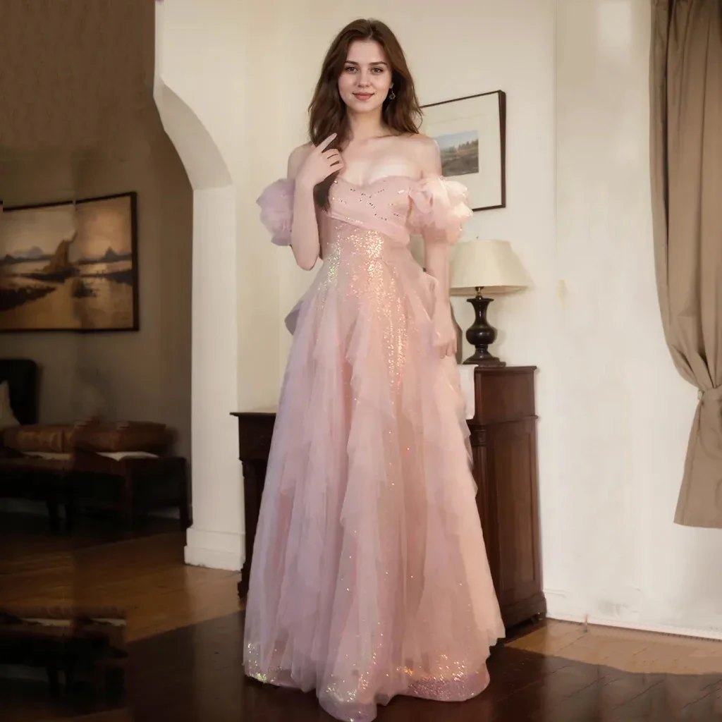 Роскошные вечерние платья с бусинами по индивидуальному заказу и тюлевыми