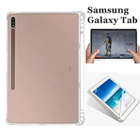silicone case for samsung tab a7 galaxy tab s7 t970 t975 s6 lite p610 tab a 8 0 t290 t295 transparent airbag cover pen slot
