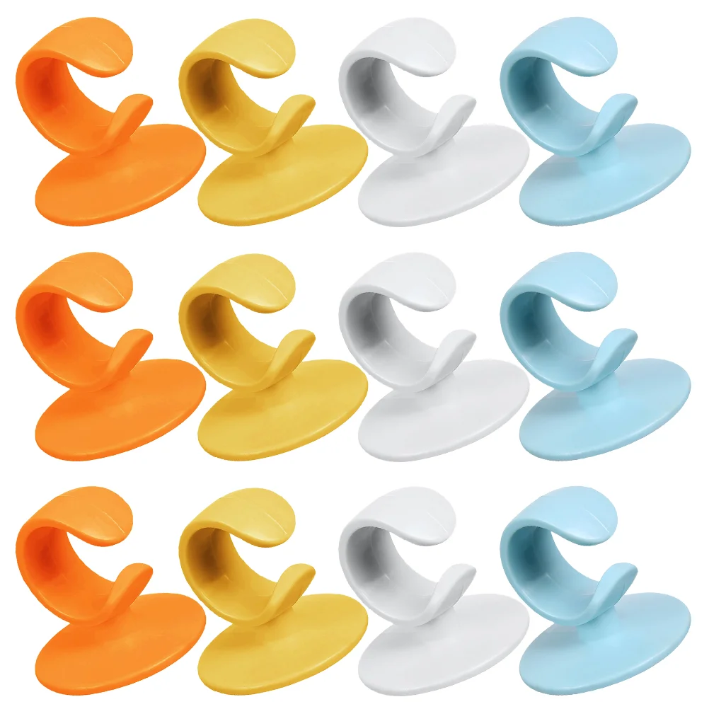 

12Pcs Wall-mounted Plug Holder Hook Power Plug Wire Socket Holder Self-adhesive Hook