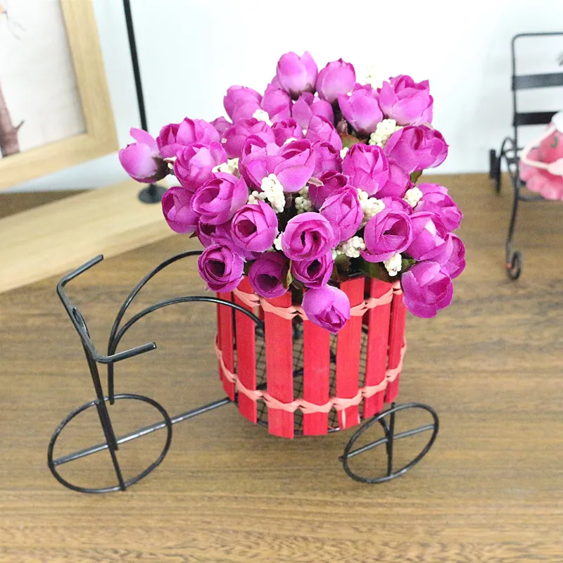 

Flone Artificial Flower Set Simulated Flower Car Bicycle Flower Set Bouquets Wedding Home Indoor Household Decor Silk Flower