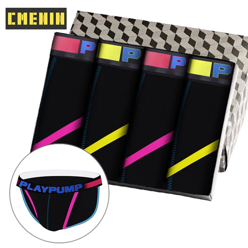 

CMENIN 4Pcs New Brand Cotton Gay Sexy Men's Panties Briefs Underpants Low Waist Innerwear Jockstrap Underwear Brief Pour Homme