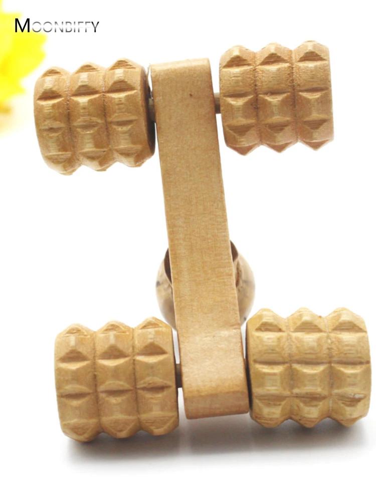 Цельнодеревянный четырехколесный автомобильный ролик из массива дерева