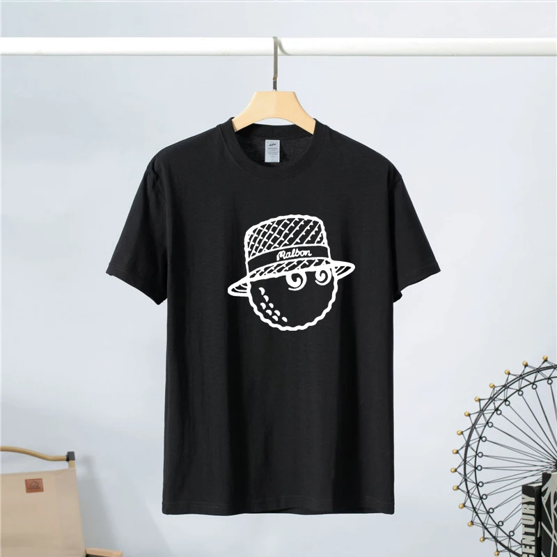 

Pure Cotton Golf Wear for Men Women Summer Golf T-Shirt Essential Script Large Bucket Hat Malbon Loose Street Short Sleeve Tops