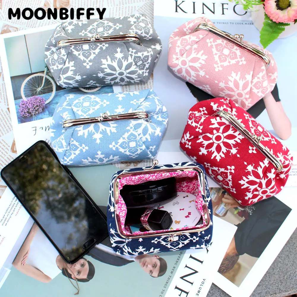 

Кошельки для мелочи на застежке с изображением снежного цветка, бумажник из хлопка и кожи с нулевой заменой, дамские держатели для карт, Женский кошелек с подвеской, сумка для макияжа