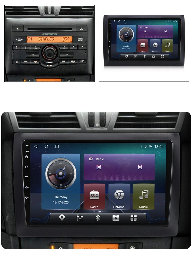Автомагнитола для Fiat Stilo 2010 мультимедийный проигрыватель на платформе Android 11 с