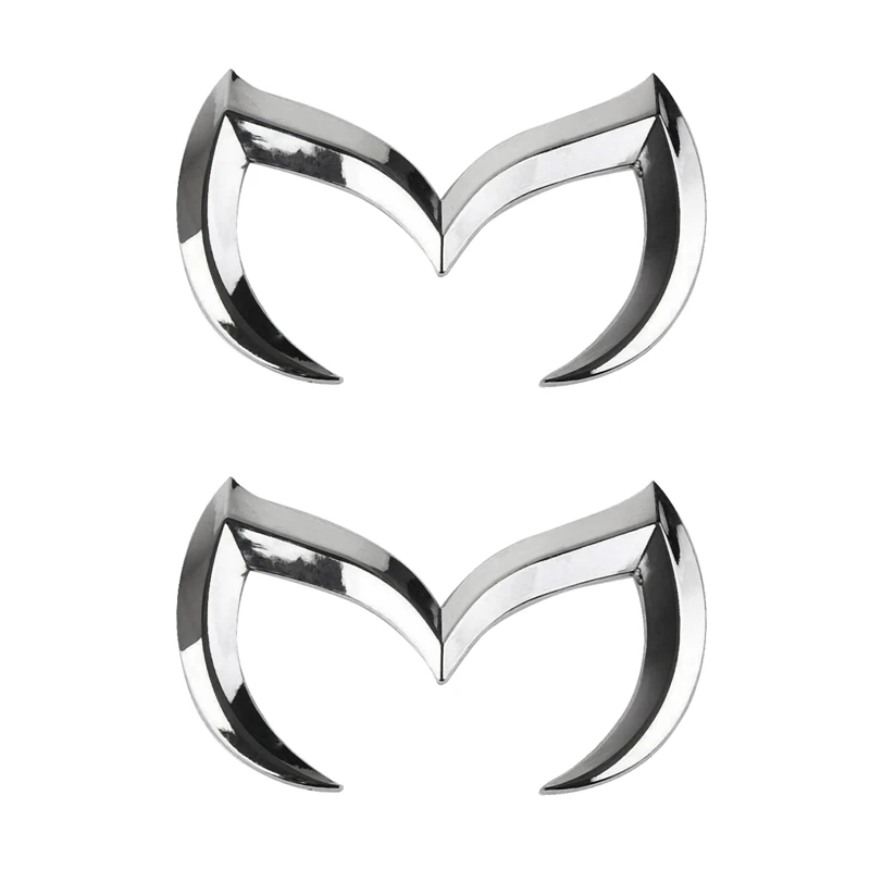 

2 шт. серебряный значок с логотипом злого м, наклейка для Mazda, все модели автомобиля, задняя наклейка, табличка с номером, Декор