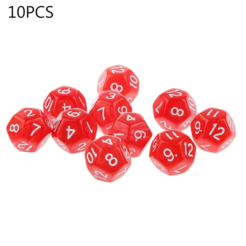 10 шт. акриловые игральные кости D12 |